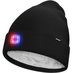 Unisexe led bonnet lampe frontale, usb rechargeable 4 led rouge et bleu lueur clignotant chapeau de course ...