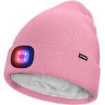 Unisexe led bonnet lampe frontale, usb rechargeable 4 led rouge et bleu lueur clignotant chapeau de course ...