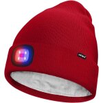 Unisexe led bonnet lampe frontale, usb rechargeable 4 led rouge et bleu lueur clignotant chapeau de course ...