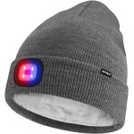 Unisexe led bonnet lampe frontale, usb rechargeable 4 led rouge et bleu lueur clignotant chapeau de course ...