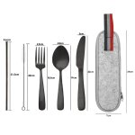 Ustensiles portables ensemble de couverts fourchette cuillère baguettes brosse de nettoyage vaisselle ... Ustensiles portables ensemble de couverts fourchette cuillère baguettes brosse de nettoyage vaisselle ...