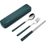 Ustensiles de voyage en acier inoxydable 18 / 8 - portable et - ensemble de couverts de camping - 4 pices ...