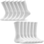 Utigh - chaussettes de tennis, pour homme et femme, pure et classique, lot de 6 paires, respirantes et ...