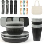 Vaisselle de camping lgre, pour 4 personnes, pliable pour le mobilier de maison, service de vaisselle ...