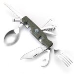 Vaisselle multi - outils portable 12 en 1, cuillre de pique - nique de camping pliable fourchette fourchette ...