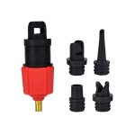 Valve gonflable de bateau en caoutchouc, 4 adaptateurs, pour voiture, lit de bateau, pompe d'assaut, ...