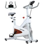 Vlo d'appartement - vlo de biking spinning rglable - volant d'inertie 4 kg - rouge gris blanc