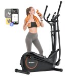 V�lo elliptique magn�tique merach, 16 niveaux, foul�e 42 cm, 150 kg max, ecran lcd, capteur cardio, support ...