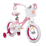 V�lo enfant fille 14 pouces joystar angel stabilisateurs panier rose