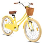 V�lo enfant keano marigold 20 pouces, avec roulettes stabilisatrices amovibles, panier, jaune