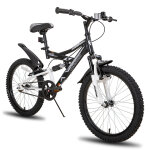 V�lo enfant vtt 20 pouces joystar contender tout suspendu double frein a main b�quille noir