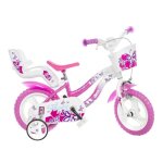Vlo pour fille blanc et rose flappy 12 pouces dino bikes