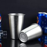 Verres en acier inoxydable, 350 / 500ml, pour boisson en plein air, caf, th, bire, verres, tasses ...