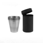 Verres a liqueur en acier inoxydable avec etui en cuir, vaisselle de bar, récipient a boire, tasse de ... Verres a liqueur en acier inoxydable avec etui en cuir, vaisselle de bar, récipient a boire, tasse de ...
