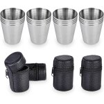 Verre a shot en acier inoxydable, 16 pcs 30 ml mini gobelet inox camping verres a liqueur vec 4 pcs etui ...