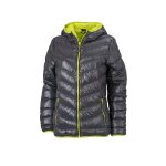 Veste duvet a capuche - doudoune anorak femme - jn1059 - gris carbone