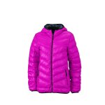 Veste duvet a capuche - doudoune anorak femme - jn1059 - rouge magenta