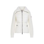 Veste moncler grenoble en laine et duvet en nuances nude et neutres