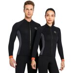 Veste en noprne pour hommes et femmes, 3mm, fermeture eclair sur le devant, pour plonge sous - marine, ...