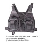 Veste de pche a poches multiples, gilet en maille a schage rapide, portable, pack de poitrine, gilet ...