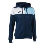 Veste de survtement - joma - crew v - zippe - capuche - femme - football - bleu / blanc