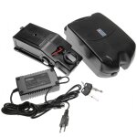 Vhbw batterie electrique tige selle 36v li - ion 13, 2ah design grenouille + support inclus. chargeur ...