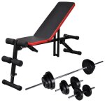 Vidaxl banc d'entraînement réglable avec jeu d'haltères 30, 5 kg Vidaxl banc d'entraînement réglable avec jeu d'haltères 30, 5 kg