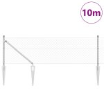 Vidaxl clture en mailles de chane avec 7 poteaux epis 0. 4x10 m acier galvanis