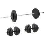 Vidaxl ensemble d'halt�res et de barres avec plaques 60 kg