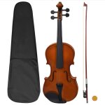 Vidaxl ensemble de violon avec archet et mentonnire bois fonc 4 / 4