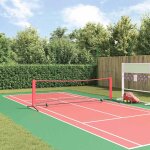 Vidaxl filet de tennis noir et rouge 301 x 90, 5 x 87 cm polyester