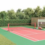Vidaxl filet de tennis noir et rouge 396 x 92 x 87 cm polyester
