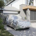 Vidaxl housse de voiture suv avec sangles a boucle compl�te argent� l