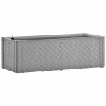 Vidaxl lit sur�lev� de jardin avec syst�me d'arrosage gris 100x43x33cm