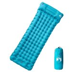 Vidaxl matelas de camping autogonflant avec oreiller 1 personne bleu