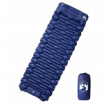 Vidaxl matelas de camping autogonflant oreiller 1 personne bleu marine