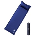 Vidaxl matelas de camping autogonflant oreiller 1 personne bleu marine
