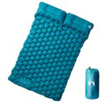 Vidaxl matelas de camping autogonflant avec oreillers 2 personnes bleu