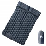 Vidaxl matelas de camping autogonflant avec oreillers 2 personnes gris