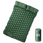 Vidaxl matelas de camping autogonflant avec oreillers 2 personnes vert