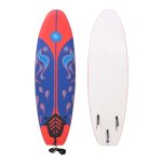 Vidaxl planche de surf bleu et rouge 170 cm