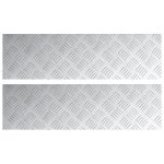 Vidaxl plaques en aluminium a motifs en damier 2 pcs antid�rapant 70x20 cm