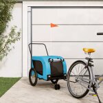 Vidaxl remorque de vélo pour animaux de compagnie bleu et noir Vidaxl remorque de vélo pour animaux de compagnie bleu et noir