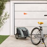 Vidaxl remorque de v�lo pour animaux de compagnie gris