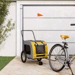 Vidaxl remorque de vélo pour animaux de compagnie jaune et gris Vidaxl remorque de vélo pour animaux de compagnie jaune et gris