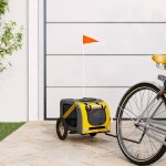 Vidaxl remorque de vélo pour animaux de compagnie jaune et gris Vidaxl remorque de vélo pour animaux de compagnie jaune et gris