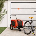 Vidaxl remorque de vélo pour animaux de compagnie orange et noir Vidaxl remorque de vélo pour animaux de compagnie orange et noir