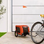 Vidaxl remorque de vélo pour animaux de compagnie orange et noir Vidaxl remorque de vélo pour animaux de compagnie orange et noir