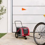 Vidaxl remorque de vlo pour animaux de compagnie rouge et noir
