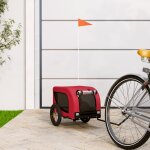 Vidaxl remorque de vlo pour animaux de compagnie rouge et noir